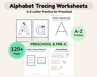 Alphabet Tracing Worksheets Preschool | Letter Tracing A–Z | Handwriting Practice | Pre K Printable