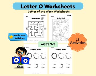 Letter of the Week O Worksheets for Preschool Curriculum , Alphabet Activities ,ABC Coloring Book ,Uppercase Lowercase | Printable