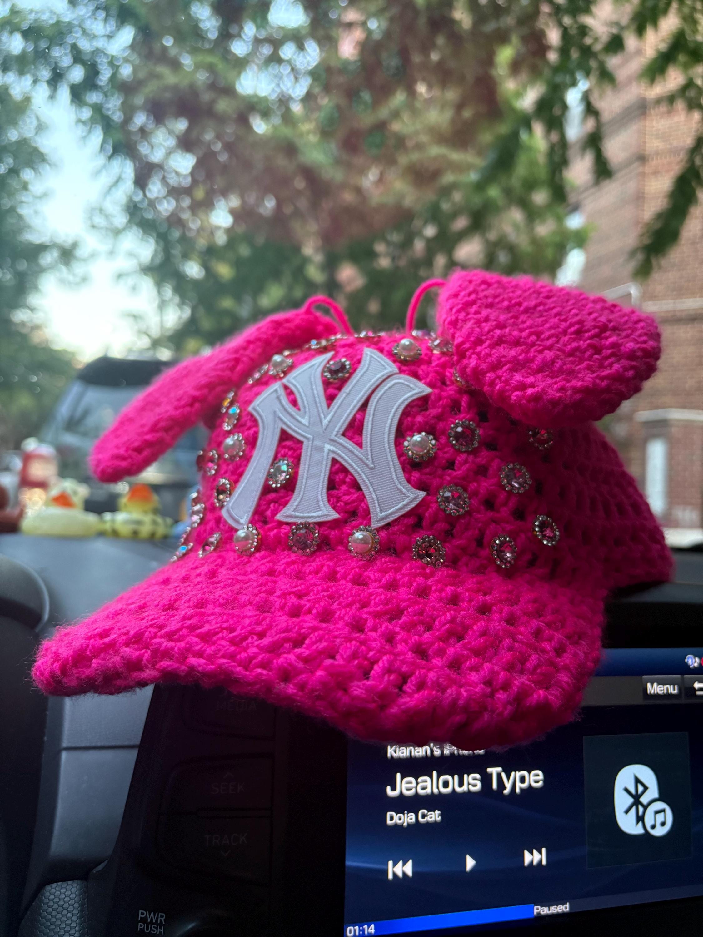 Pink Rhinestone Yankee Hats - Etsy display picture 2