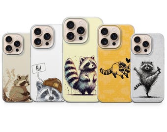 Cute Raccoon Phone Case Animal Meme Funny Racoon Cover iPhone 17 Pro Max 16a 15 14 13 12 11 7 8 Samsung S25fe S24fe A56 Pixel 10 XL 9a 8 7