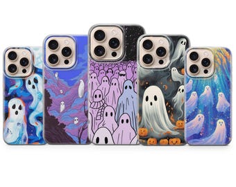Cute Ghost Phone Case Halloween Cover For iPhone 17 Pro Max 16a 15 14 13 12 11 7 8 Samsung S25fe S24fe A56 Pixel 10 XL 9a 8 7