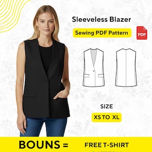 Naaipatroon mouwloze blazer | Damesvestpak (pdf-patroon)