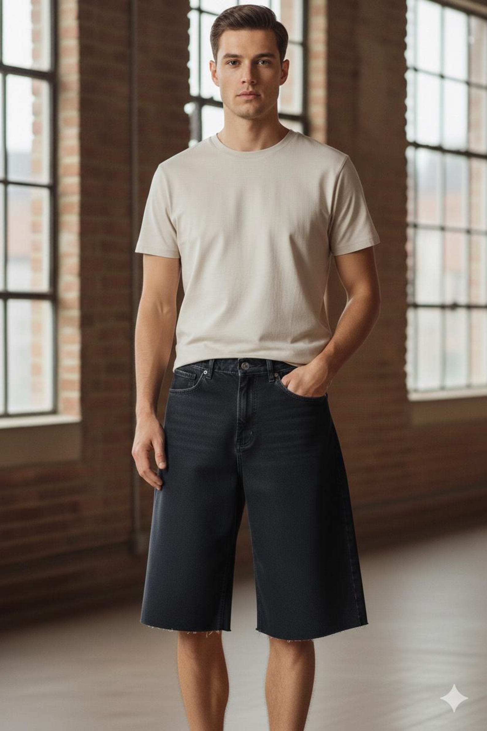 Wide Leg Jorts Sewing Pattern | Baggy Denim Shorts PDF, Streetwear DIY ...