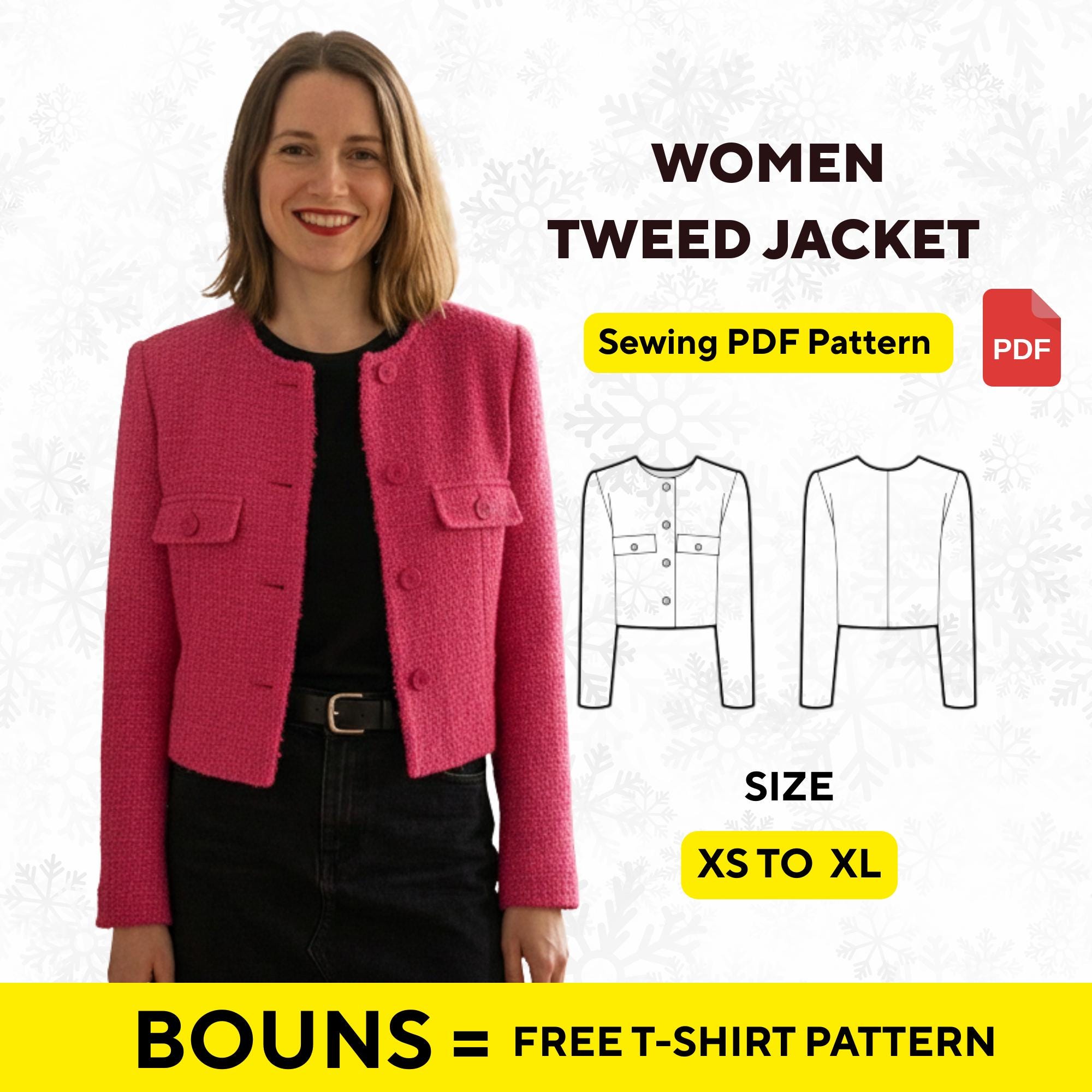 Veste tweed détails en jean multico femme | Morgan