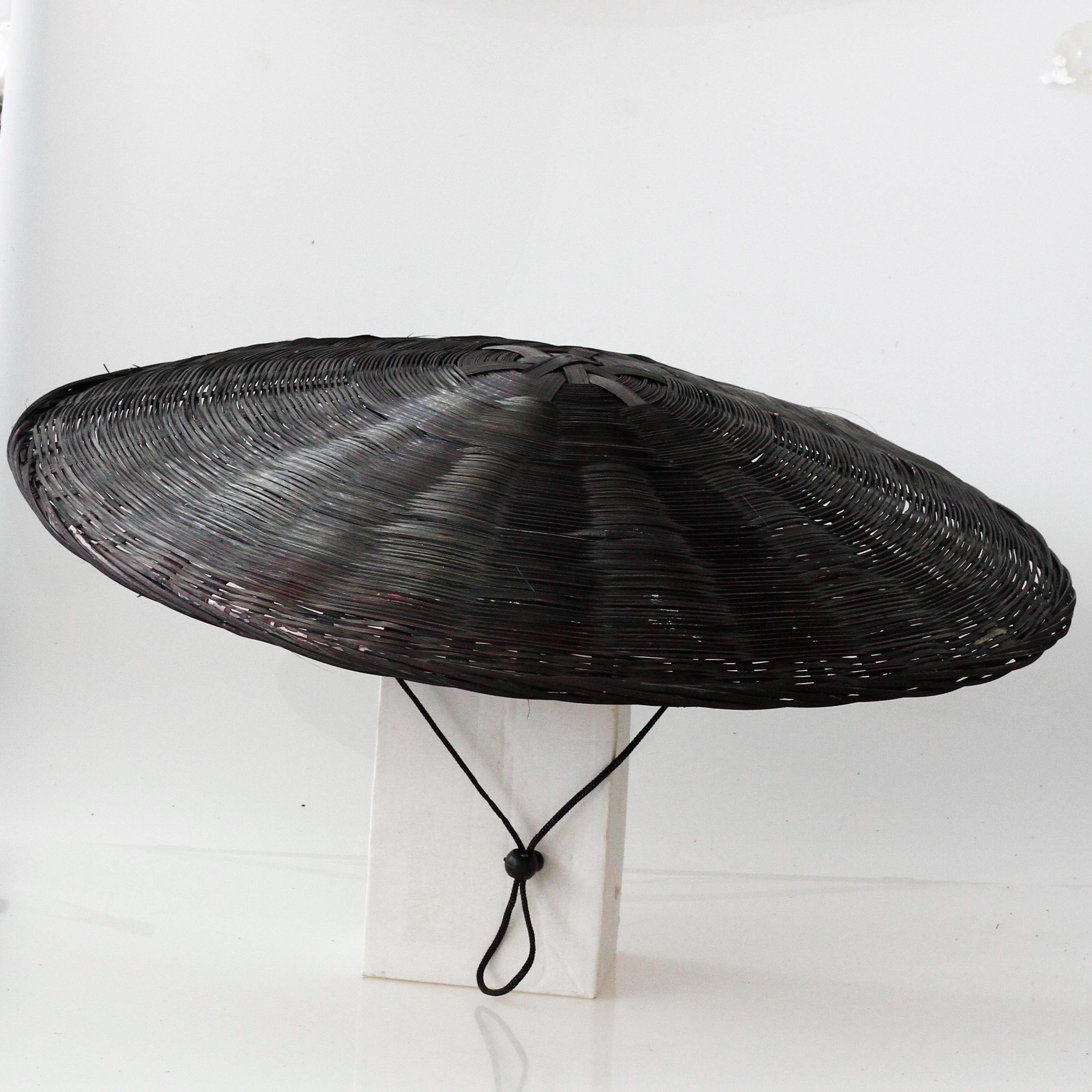 Black Bamboo Samurai Hat: Handwoven Asian Cosplay Costume - Etsy