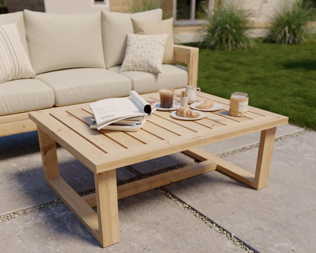 Modern Coffee Table Plans PDF | DIY Outdoor Table | 2x4 Woodworking ...