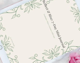 Reflect & Rise | 7-Day Mini Journaling Guide, Self-Care | Affirmations | Daily Reflection Printable | Mindfulness Journal PDF