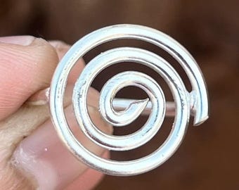 Handmade Sterling Silver Spiral Ring, Dainty Stacking Ring