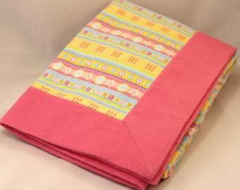 Double Layer Receiving Blanket ~ Pink Print Snuggle Flannel