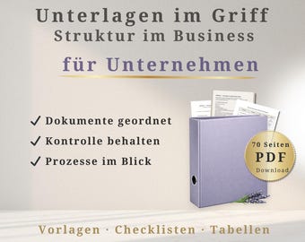 Business Document Organization System | 70 Page Printable PDF with Checklists | Small Business Organizer | File Management System