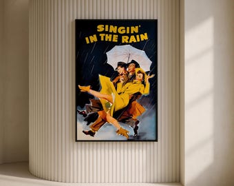Singin' in the Rain Poster, Movie Poster, Vintage Poster, Art Home decoration Poster, Wall Art, Canvas Art Print, Christmas Gifts
