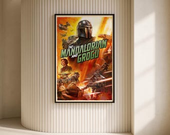 Star Wars The Mandalorian and Grogu Movie Poster, Vintage Poster, Art Home decoration Poster, Wall Art, Canvas Art Print, Gifts
