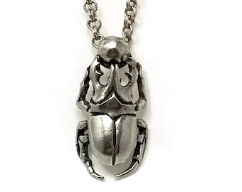 Beetle Necklace. Scarab Beetle