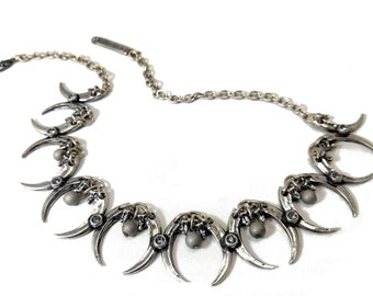 Raven Collar. Raven claw necklace. Drusy beads. Bird claws. DCN