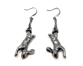 Dinner Bunny Ear Wires. Rabbit Earrings. Rabbit Ear Wire. Bunny earrings. Animal earrings. Wires.  Familiars