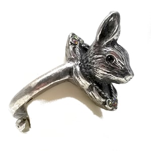Mounted Bunny Ring. Rabbit Jewelry