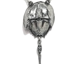 Baby Horseshoe Crab Necklace. Sealife jewelry. Crab Pendant. DSLN