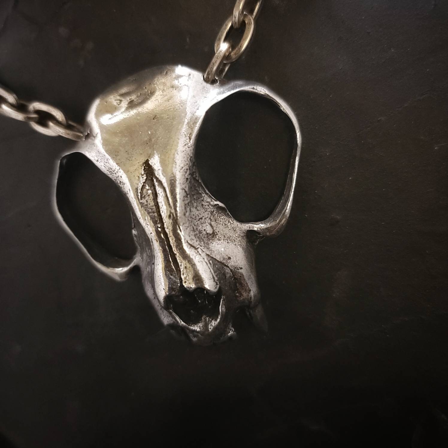 Cat Skull Necklace Etsy Canada