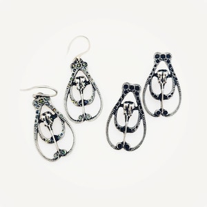 Nouveau Hummingbird Drop Earrings