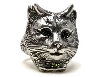 Devil Kitty Ring. Cat Ring. Kitty Cat Ring