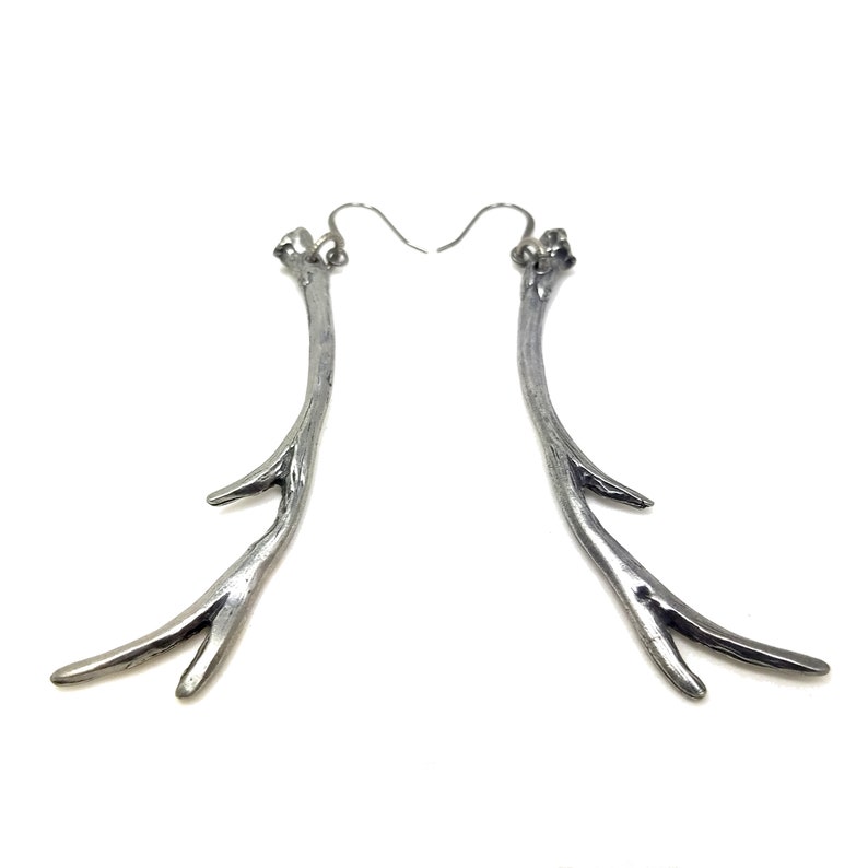 Large Antler Ear Wires. Antler Earrings. Antler Earrings. Etsy