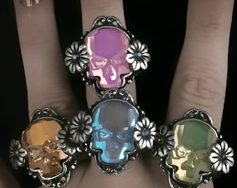 Crystal Skull Ring | Etsy