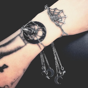 Spider and Dark Web slider adjustable bracelets. Slider bracelet. Spider bracelet.