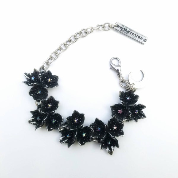 Succulent blossom bracelet. Moon silver succulent. Succulent jewelry. Moon blossom bracelet EDB. Made to Order