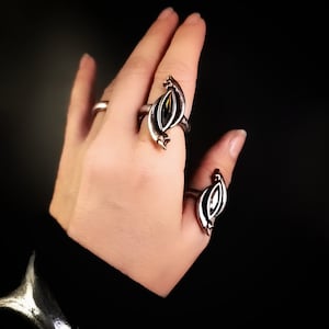 Owl Claw Navette Ring. Claw Ring. Bird Claw Ring