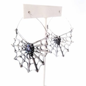Spider web hoops. Tunnel earrings. Spider web jewelry. Misfits.