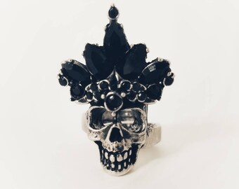 WitchDoctor Ring. Headdress Skull Ring.