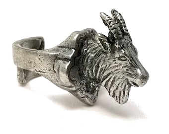 Goat Ring. Mounted Goat. Taxidermy. Gothic