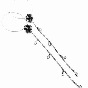 Weeping orchid hoop earrings. Orchid earrings. Orchid jewelry. Orchids. Hoops. Eden