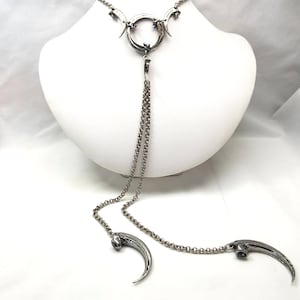 Long Raven & Golden Eagle Claws Necklace. Claw jewelry. DCN