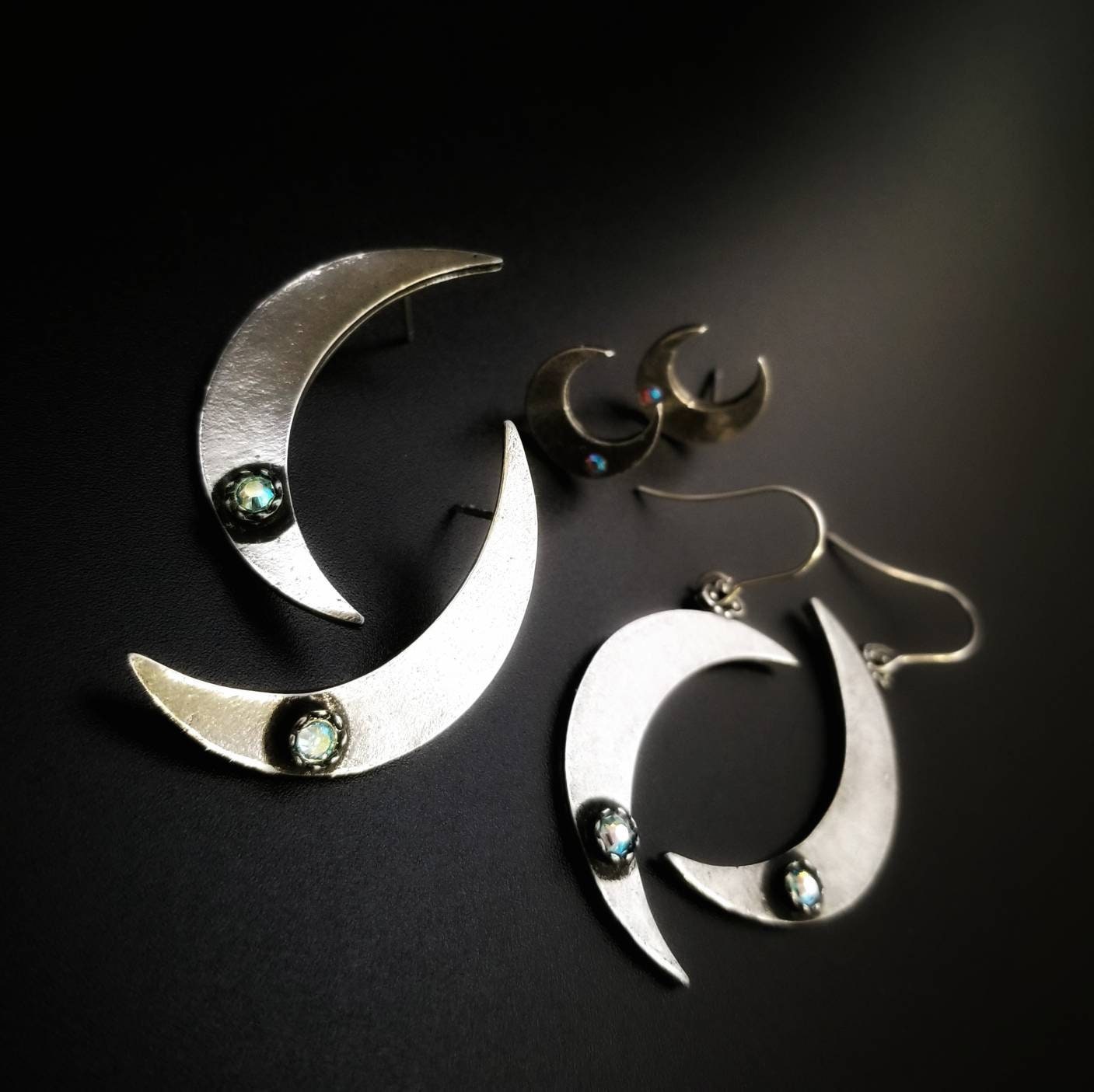 large crescent moon earrings