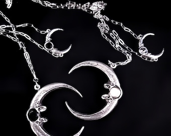Eagle claw moon necklace