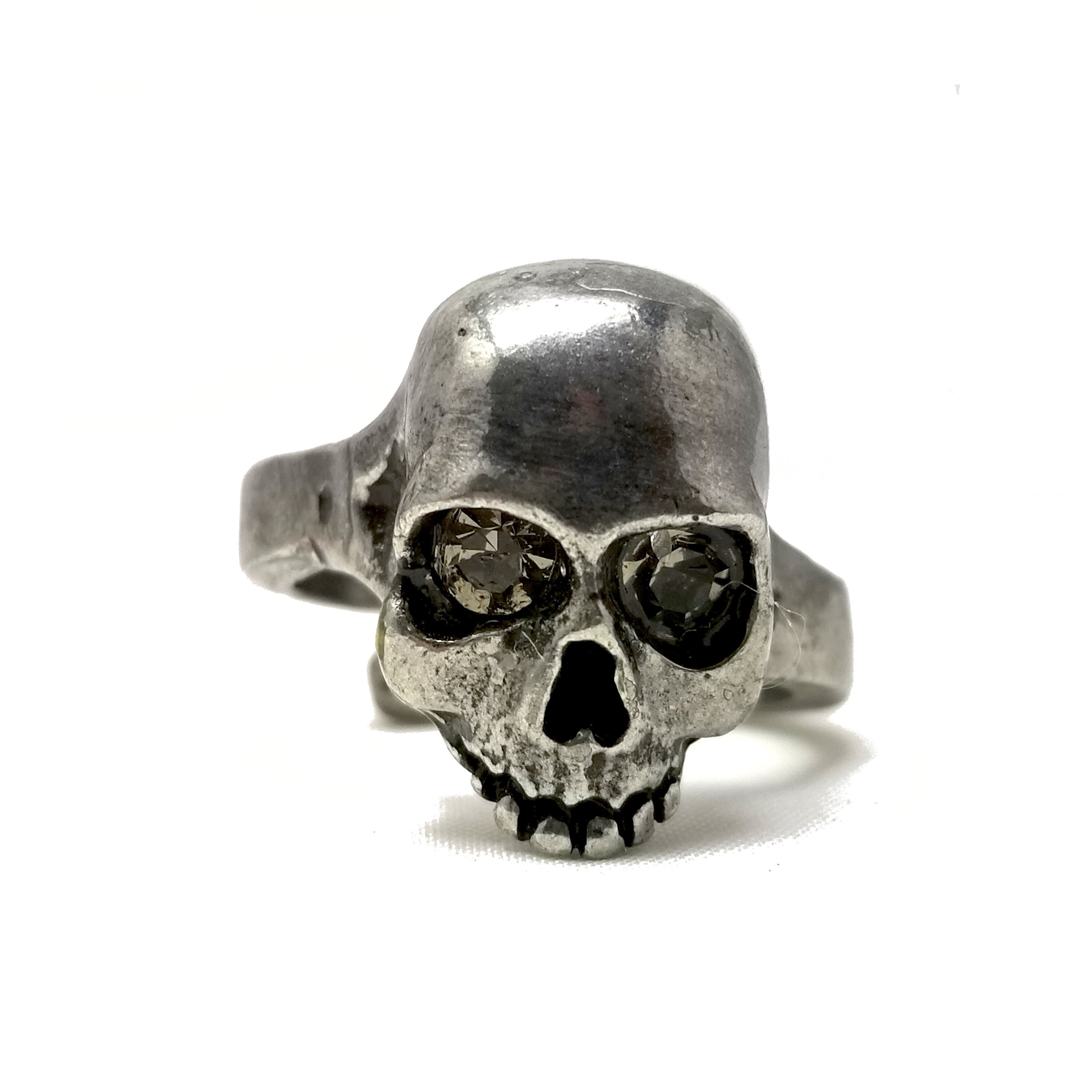 Kleine schedelring. Effen schedelring. Dag van de Doden. Dia de los Muertos. Mardi Gras. Venetiaans