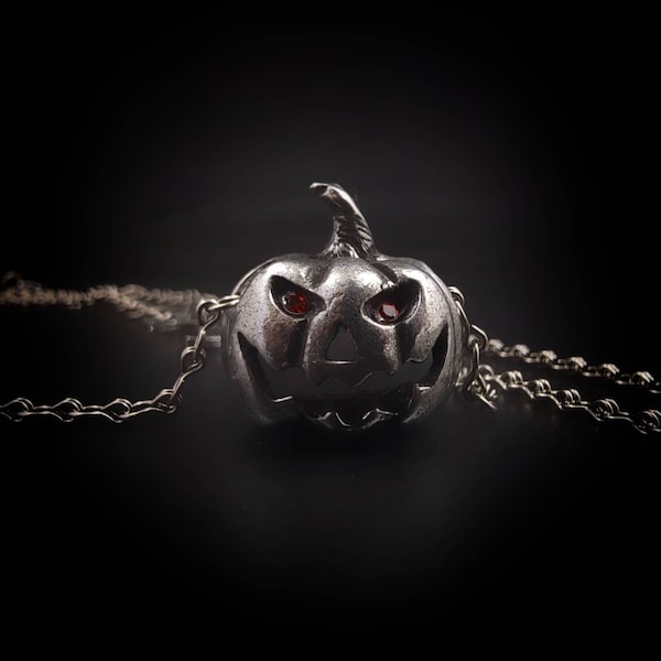 Pumpkin Necklace. Jack-o-lantern. Made to Order