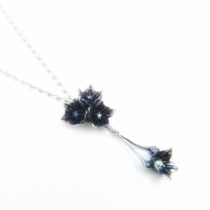Moon blossom pendant. Succulent necklace. Moon silver succulent blossoms.  moon blossoms. EDN