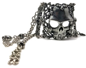 Large Filigree Skull Cuff. Large Skull Bracelet