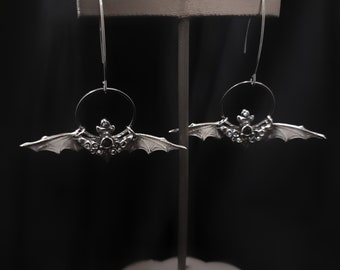 Dainty Bat Dangle Earrings