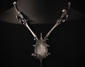 Crystal Canine Vertebrae Necklace