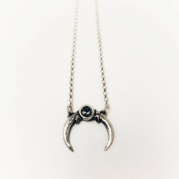 Owl Moon necklace. Barn owl claws. Bird claw necklace. DCN