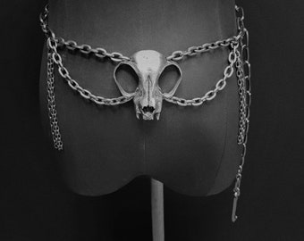 Cat Skull Chain Belt