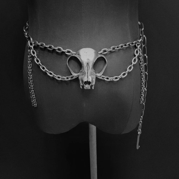 Cat Skull Chain Belt