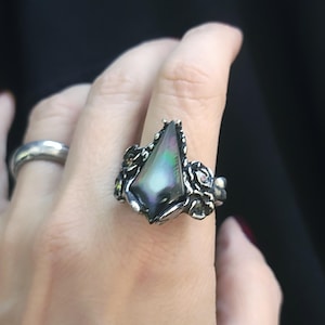 Semi-precious Bat Jaw Ring