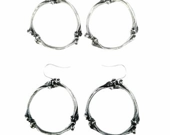 Bone circle earrings. Bone Hoop. Posts. Studs. Wires. Departed