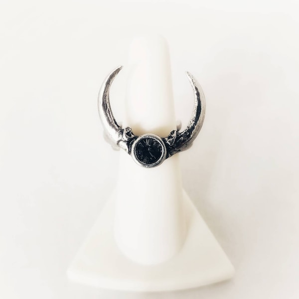 Owl Moon Ring. Bird claws. Barn owl. Bird bones. Bone Jewelry. Made to Order