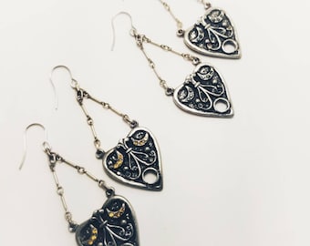 Planchette dangle earrings. Ouija earrings. Wires. Dangles. Misfits