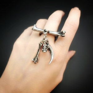 Bone charm ring. Bone ring